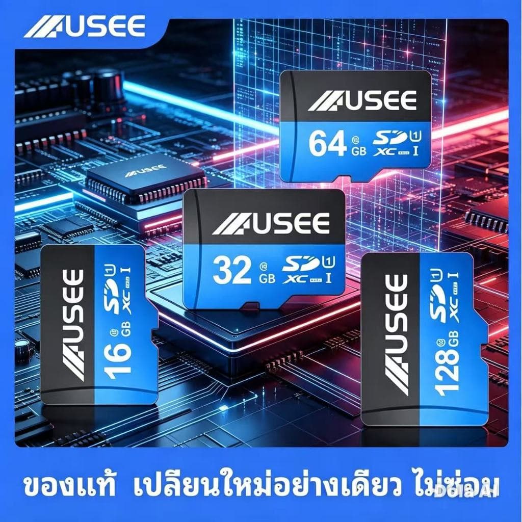 USEE การ์ดหน่วยความจำ ultra-micro 32GB/64GB/128GB ความเร็ว 120MB/s สามารถใช้ได้กับโทรศัพท์มือถือและคอมพิวเตอร์